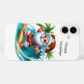 Feestelijke Kerstmis strand aanpasbare Kerstman Case-Mate iPhone Case (Achterkant (horizontaal))