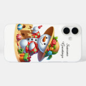 Feestelijke Kerstmis strand aanpasbare sneeuwman Case-Mate iPhone Case (Achterkant (horizontaal))