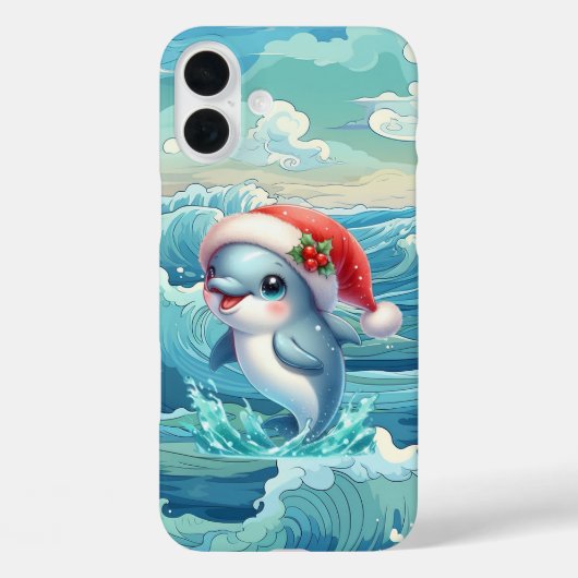 Feestelijke Kerstmis strand dolfijn Case-Mate iPhone Case (Achterkant)