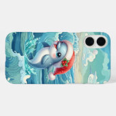 Feestelijke Kerstmis strand dolfijn Case-Mate iPhone Case (Achterkant (horizontaal))