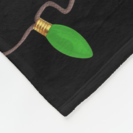 Feestelijke Kerstmis String Lights op Zwarte Vakan Fleece Deken (Hoek)