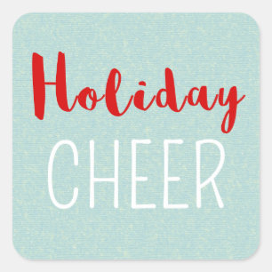 Feestelijke Kerstmis Typografie Vakantie Cheer Vierkante Sticker