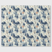 Feestelijke Kerstmis Winter skiën betegeld patroon Cadeaupapier (Vlak)