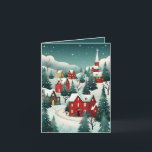 Feestelijke Kerstmis Winter stad scene Feestdagen Kaart<br><div class="desc">Feestelijke Kerst Winter stad scene Vakantie Kaart</div>