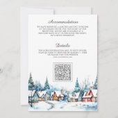 Feestelijke Kerstmis Winter Village QR Code Bruilo Kaart (Achterkant)