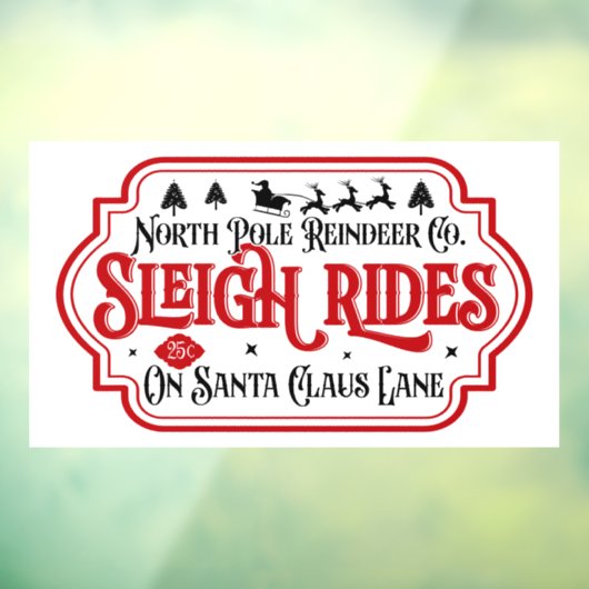 Feestelijke Kerstmisslee op de Noordpool Raamsticker (Vel 3)