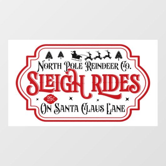 Feestelijke Kerstmisslee op de Noordpool Raamsticker (Vel)