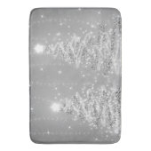 feestelijke kerstmousserende bomen, zilver badmat (Voorkant Verticaal)