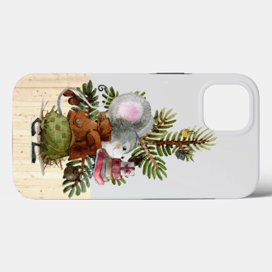 feestelijke kerstmuis Case-Mate iPhone case (Achterkant (horizontaal))