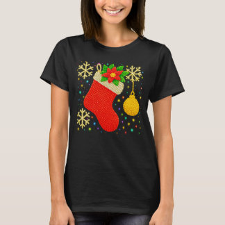 Feestelijke Kerstmuts Faux Kralen Kunst PNG T-shirt