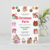 Feestelijke kerstmuts kerstfeest kaart (Staand voorkant)