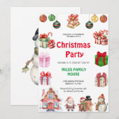 Feestelijke kerstmuts kerstfeest kaart (Voorkant / Achterkant)