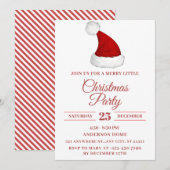 Feestelijke kerstmuts kerstfeest kaart (Voorkant / Achterkant)