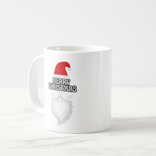 Feestelijke kerstmuts kerstontwerp koffiemok (Voorkant links)