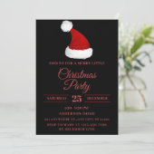 Feestelijke kerstmuts, zwart rood kerstfeest kaart (Staand voorkant)