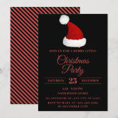 Feestelijke kerstmuts, zwart rood kerstfeest kaart (Voorkant / Achterkant)