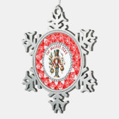 Feestelijke Kerstnotenkraker 2 Rode Diamanten Lijs Tin Sneeuwvlok Ornament (Rechts)