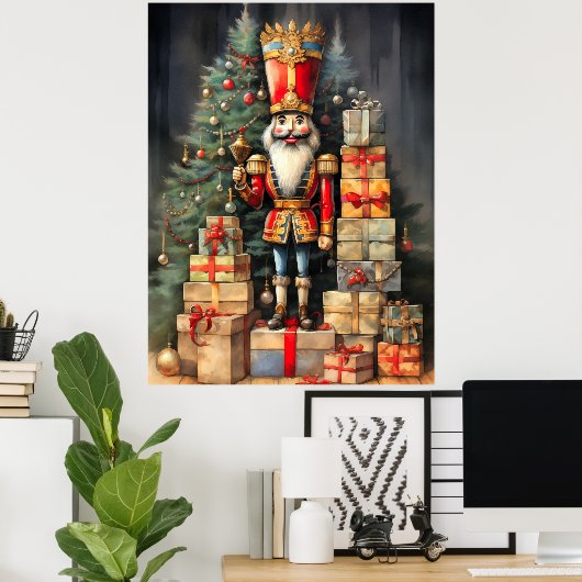 Feestelijke kerstnotenkraker schildervakantie poster (Thuiskantoor)