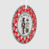 Feestelijke Kerstnotenkrakers Red Diamonds Lijst Ornament (voorkant)