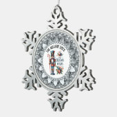 Feestelijke Kerstnotenkrakers White Diamonds Lijst Tin Sneeuwvlok Ornament (Rechts)