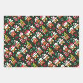 feestelijke kerstontbijttrein inpakpapier vel (Voorkant)