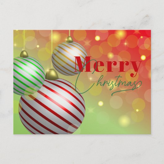 Feestelijke kerstornamenten Twinkling Gold Lights Feestdagenkaart (Voorkant)