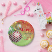 Feestelijke kerstornamenten Twinkling Gold Lights Papieren Bordje (Feest)