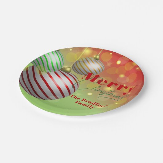 Feestelijke kerstornamenten Twinkling Gold Lights Papieren Bordje (Gekanteld)