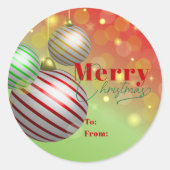 Feestelijke kerstornamenten Twinkling Gold Lights Ronde Sticker (Voorkant)