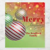 Feestelijke kerstornamenten Twinkling Gold Lights Wijn Etiket (Enkel label)