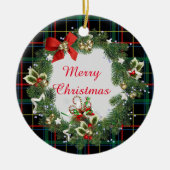 feestelijke kerstpannen met grote adem en groet keramisch ornament (Voorkant)