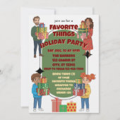 Feestelijke Kerstparty, cadeau uitwisseling Kaart (Voorkant)
