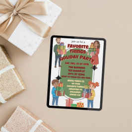 Feestelijke Kerstparty, cadeau uitwisseling Kaart
