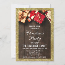 Feestelijke Kerstparty Cadeaus Gouden Glitters