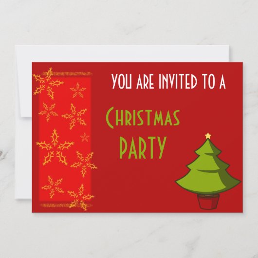 Feestelijke kerstparty kaart (Voorkant)