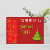 Feestelijke kerstparty kaart (Staand voorkant)