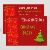 Feestelijke kerstparty kaart (Voorkant / Achterkant)