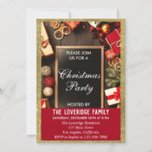 Feestelijke kerstparty Rood & Goud Glitters