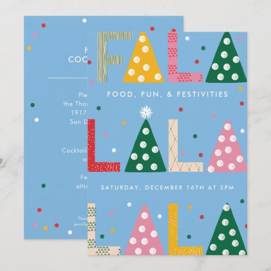 FEESTELIJKE KERSTPARTY UITNODIGING (Voorkant / Achterkant)