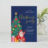 Feestelijke Kerstparty Uitnodiging met Sinterklaas (Staand voorkant)