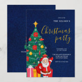 Feestelijke Kerstparty Uitnodiging met Sinterklaas (Voorkant / Achterkant)