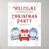 Feestelijke Kerstparty Welkomstbord Poster (Voorkant)