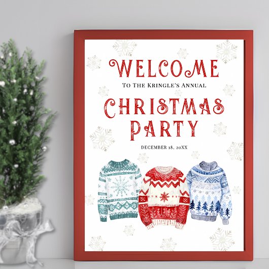 Feestelijke Kerstparty Welkomstbord Poster