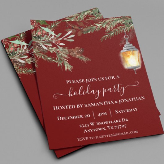 Feestelijke Kerstparty Winter Dennendrop Flyer