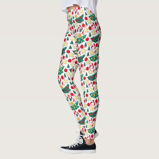 Feestelijke Kerstpatroon Leggings (Links)