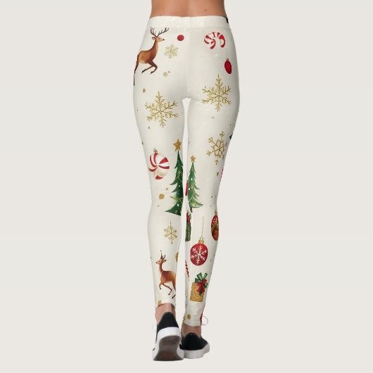 Feestelijke kerstpatroon Leggings-stijlvolle vakan Leggings (Achterkant)