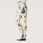 Feestelijke kerstpatroon Leggings-stijlvolle vakan Leggings (Links)