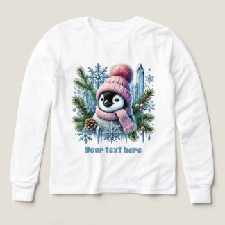 Feestelijke kerstpinguïn aanpasbare meisjes