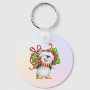 Feestelijke kerstpinguïn met cadeau - Vakantie Dec Sleutelhanger