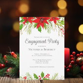 Feestelijke kerstpoinsettia verlovingsfeest kaart